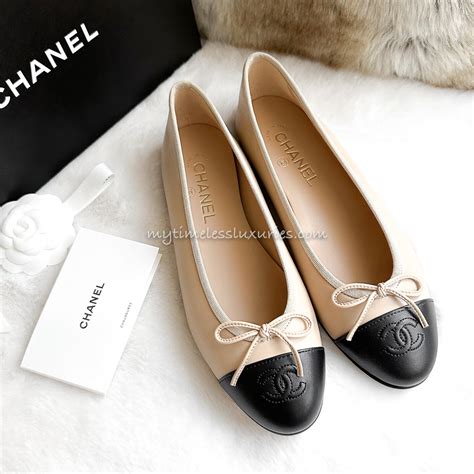 chanel classic ballet flats|chanel ballet flats beige.